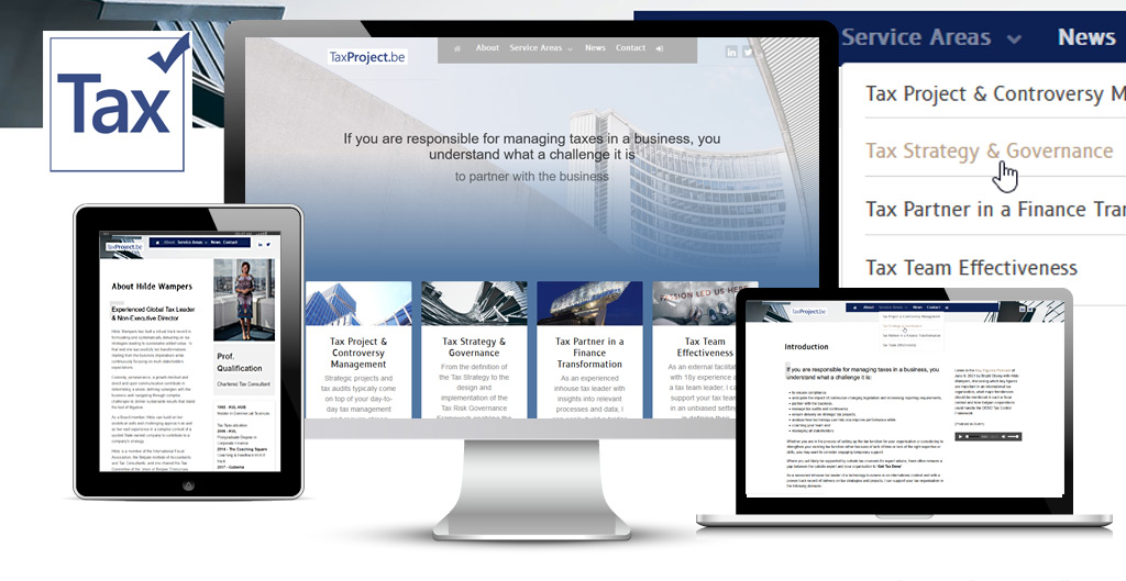 responsive website design voor breedbeeld, laptop, ipad en phone